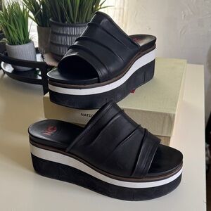 Women’s Black Layered Platform Slide Sandals